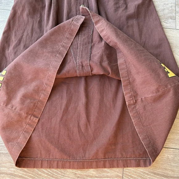 Vintage Brown Elephant Embossed Pattern Button Down Pleated Dress Made in Canada - Picture 12 of 16